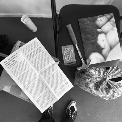 Julianna A.S exhibition setting up Mayworks 2024